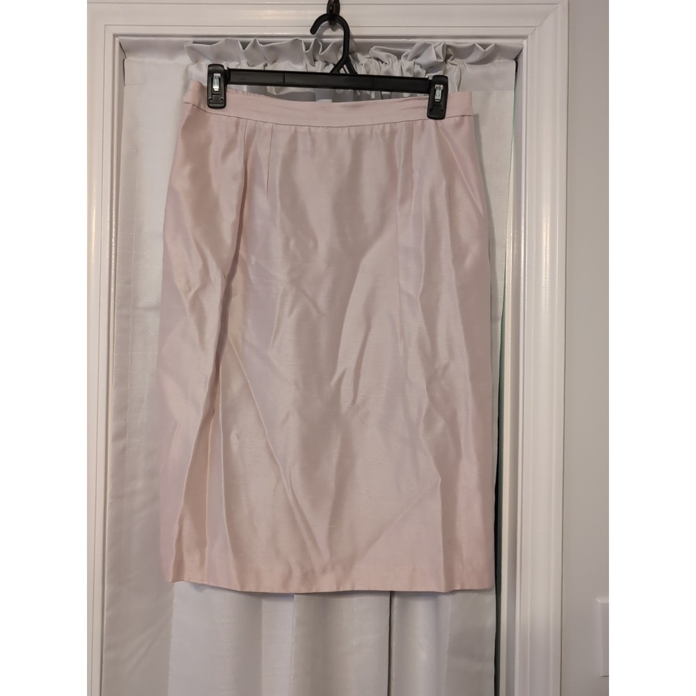 Vintage Kasper Pink Skirt Back Slit Size 16 Office Preppy